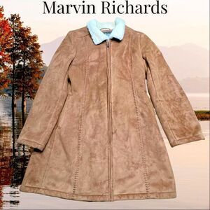 Woman’s Medium Faux Suede Leather Jacket Coat Brown
